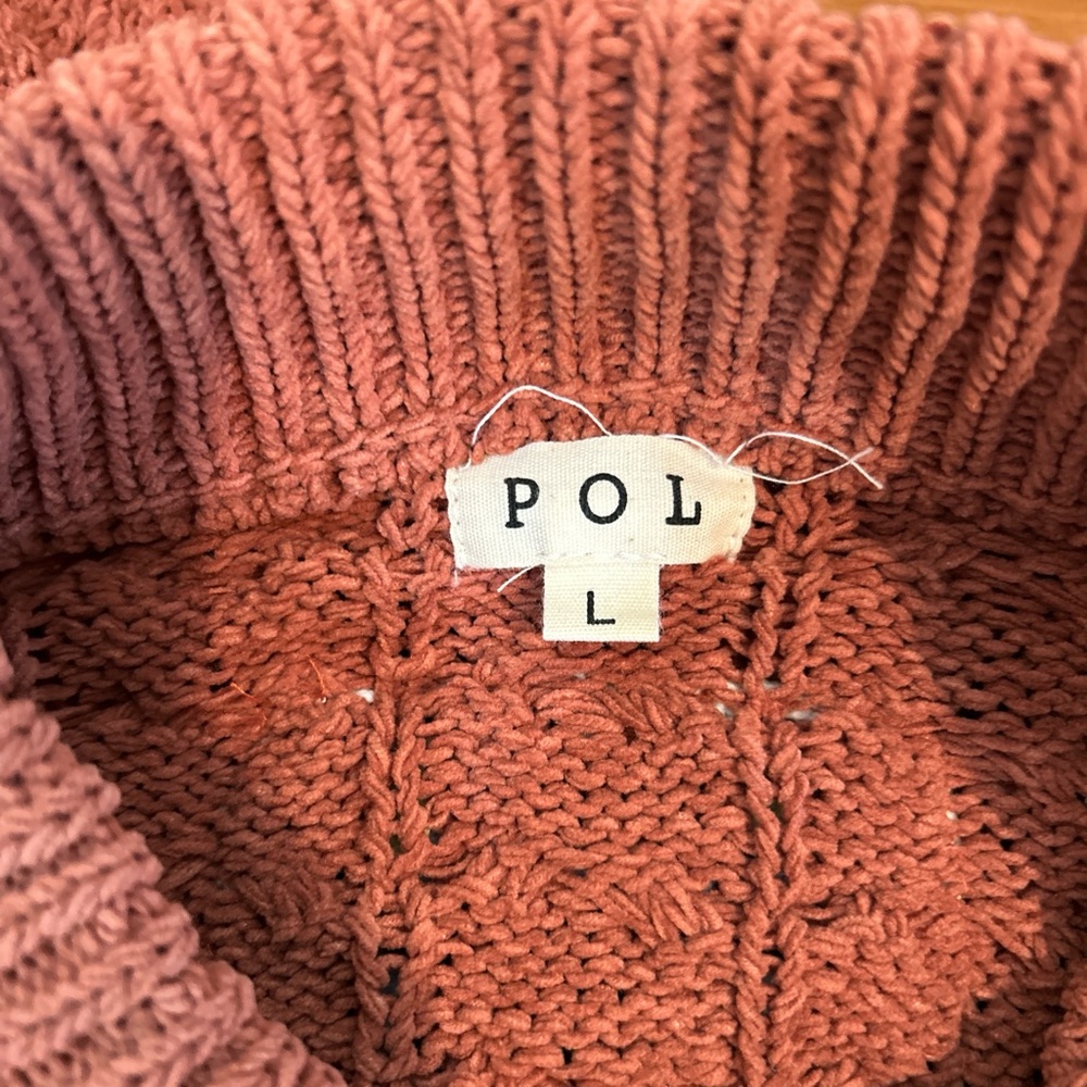 POL Zip-Up Cardigan with Crochet Granny Square Accents - Picture 3 of 6